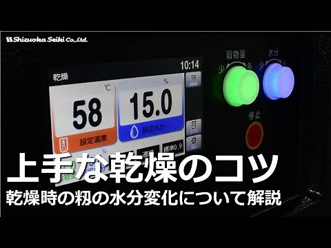 静岡製機 上手な乾燥のコツ 乾燥時のお米の水分変化について解説と状況の応じた乾燥方法のご説明