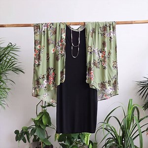 Just released online today! The Sasaki Kimono Wrap is a stunning sage green print in a classic throw-over style. Limited numbers in this first release. https://kobomo.com.au/products/kimonowrap-sasaki?variant=11994519109674 | Kobomo
