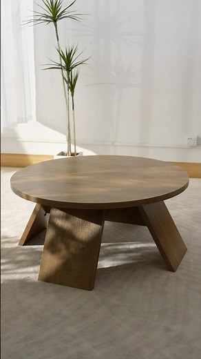Sleek Round Wooden Coffee Table: Modern Minimalism at Its Best 🌟