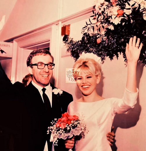 "On February 19, 1964, Peter Sellers and his second wife, Swedish actress Britt Ekland, were photographed outside the Guildford Registry Office in Surrey, England, just moments after exchanging vows in a sudden and whirlwind civil ceremony." #fblifestyle | History Through Time