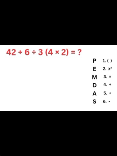 Step-By-Step Solution#PEMDAS,order of operations,step by step math,math solution,math tutorial,division and multiplication,brackets first,PEMDAS rule explained,quick math trick,solve expressions,math shorts,algebra basics #viral #fyp #Shorts #maths