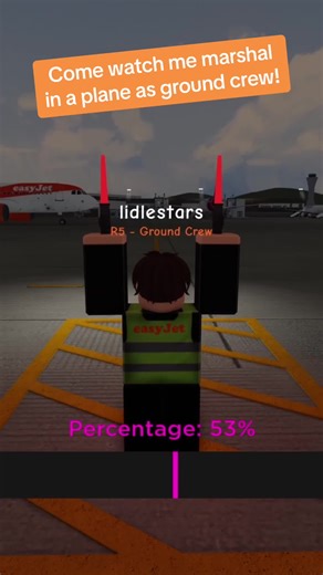 Come watch me marshal this A320neo into a stand with easyJet roblox! #easyjet #roblox #airline #robloxairline #easyjetroblox #groundcrew #pilot