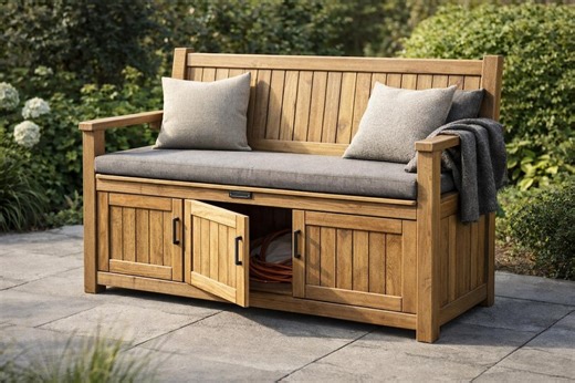 Garden Storage Bench Plans – DIY Outdoor Wooden Seat With Storage PDF - Etsy Canada