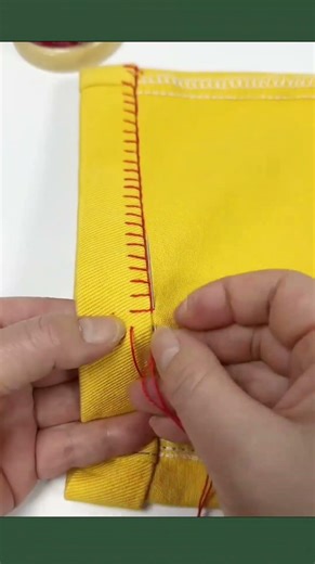 Hand sewn overlock stitch tutorial for beautiful & clean fabric edges #sewing #needlework #handmade