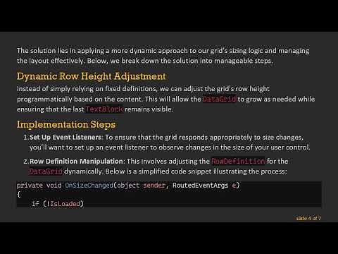 Implementing a Dynamic WPF Grid with Auto Row Heights for a DataGrid