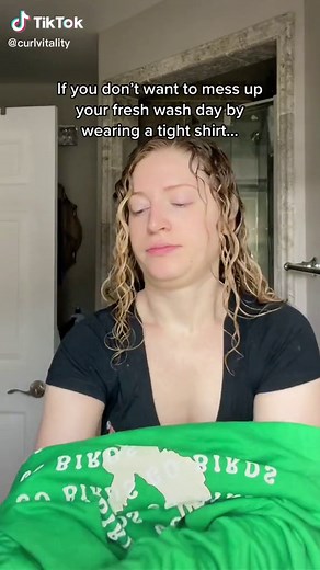 Curly Hair Wash Day Shirt Hack