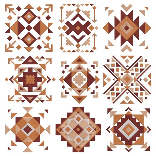 Boho Geometric Pattern Design, Tribal Aztec Inspired Machine Embroidery File, 9 Design, 7 Size, Instant Download - Etsy Canada