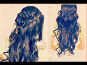 ★CUTE CURLY HAIRSTYLES | BRAIDED HALF- UP UPDOS FOR SCHOOL WITH CURLS | MEDIUM LONG HAIR TUTORIAL|