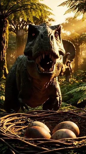 T-Rex Nest Encounter: A Prehistoric Roar! 🦖🔥