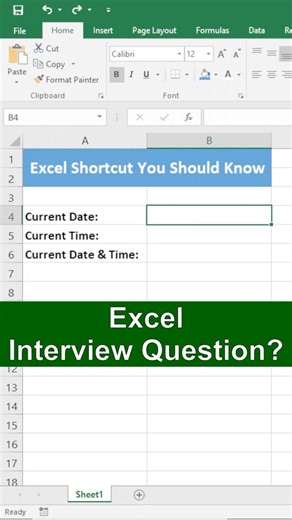Excel Shortcut You Should Know | Insert Current Date & Time Instantly