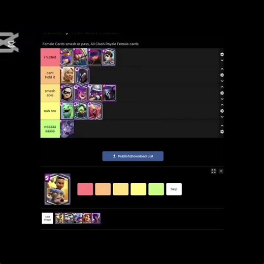 Clash royale smash or pass tierlist #clashroyale #gaming #jynxzi #ken