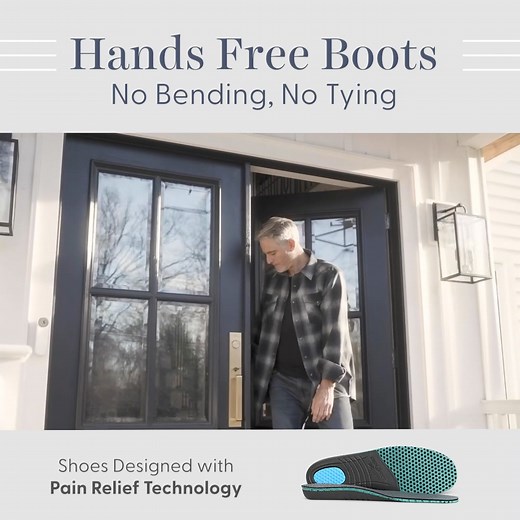 Introducing Verno Hands-Free Boots – where durability meets unprecedented ease! Our patented slip-on technology lets you step in effortlessly, eliminating the need to bend over and tie laces. Perfect for those on the go, including individuals with knee pain, back pain, plantar fasciitis or arthritis. ✅ Hands-Free Convenience ✅ Padded Interior ✅ Wide Toe-Box ✅ Innovative ORTHO-CUSHION™ Pain Relief Technology ✅ Enhanced Rubber Outsole ✅ FREE Shipping & Returns ✅ Sale - Limited Time Offer! | Orthof
