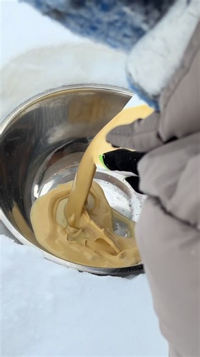 Major snowstorm means it’s time to make ice cream hehe 😼 Recipe ⬇️ * ¾ cup evaporated milk (175g) * ½ cup 2% milk (115g) * 1/3 cup heavy cream (73g) * ⅓ cup sugar (80g) * 3 egg yolks (51g) * 1½ tbsp toasted milk powder (9g) * 2.5 tsp vanilla extract (8g) * 0.5 tsp salt Steps: 🍨Custard prep 1. In a small saucepan, whisk: milk, evaporated milk, sugar and egg yolks 2. Heat gently on LOW, stirring constantly, until it thickens slightly (170–175°F / coats the spoon). 3. Remove from heat. Stir in: *