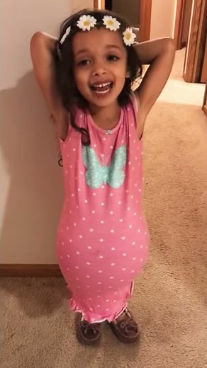 Funny Toddler pretending pregnancy with balloons!