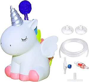 TEEMO Fish Tank Decor Cute Unicorn Air Bubbler for Fish Tank, Oxygen Pump Resin Crafts for Aquarium Fish Tank Decor, with Air Bubbler