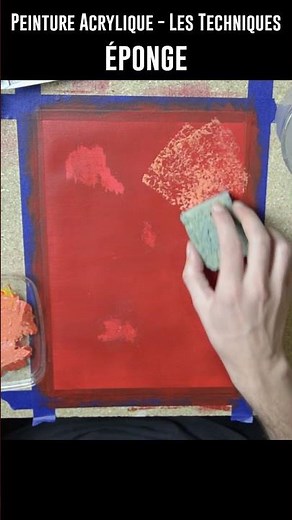 Acrylic painting technique: sponge