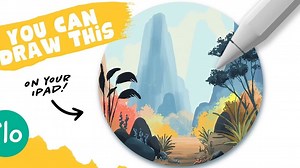 【Procreate】🌿 零基础Procreate教程：教你画圆形框内的绝美风景（新手友好！） from Art with Flo