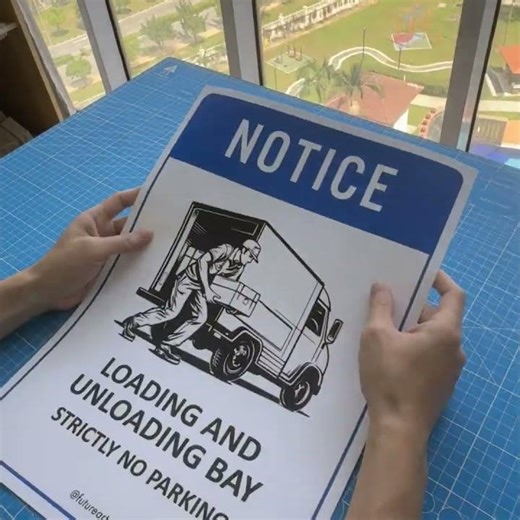 Notice Loading Unloading Bay Strictly No Parking Lorry Truck Worker Mover Sign Malaysia Sticker