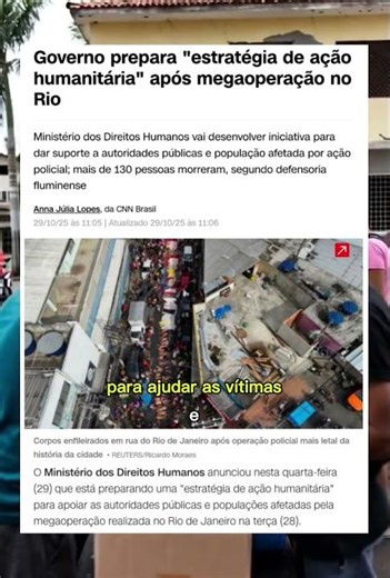 Governo prepara ação humanitária após megaoperação no Rio 🕊️🚨