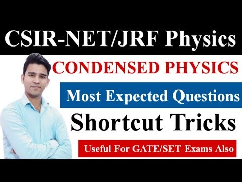 CSIR NET JRF Physics | Condensed Matter Physics | Most Expected Questions | Part-1 | Raj Physics
