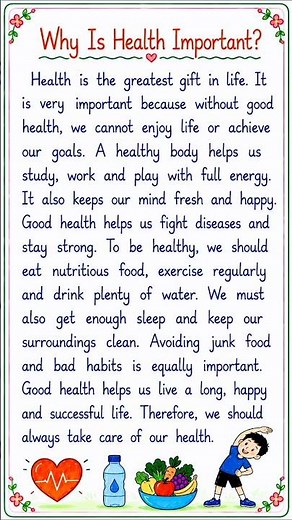 Why Is Health Important? Paragraph Writing in English