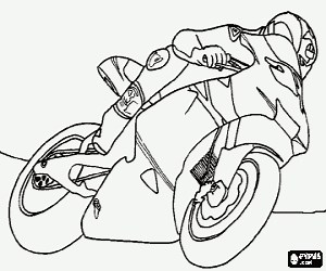 MotoGP with pilot coloring page printable game