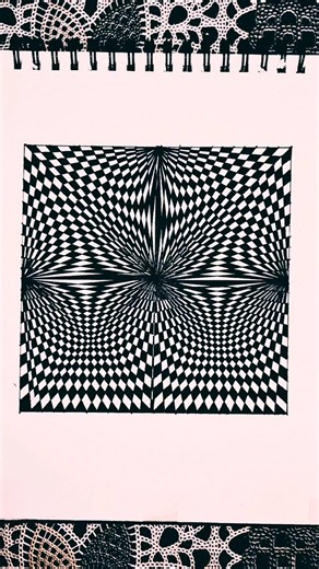 Easy 3D Optical Illusion Drawing ✨ #opticalillusion #motionart Day–64 😌