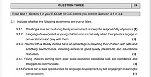 Read Unit 1, Section 1 in your E-COM110 CLG before you answer Q... | Filo