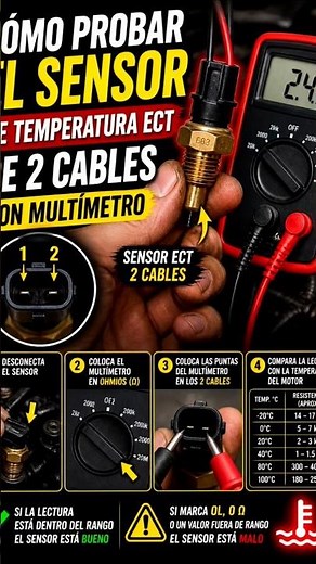 HOW TO TEST A 2-WIRE ECT TEMPERATURE SENSOR!!! #automotiveelectronics #automobile