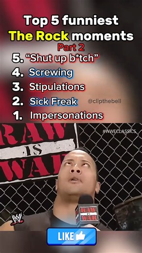 The Rock funny moments part 2 #fyp #wwe #wrestletok #blowthisupforme #top5 #america #therock #funnymoment | Fanpage wwe
