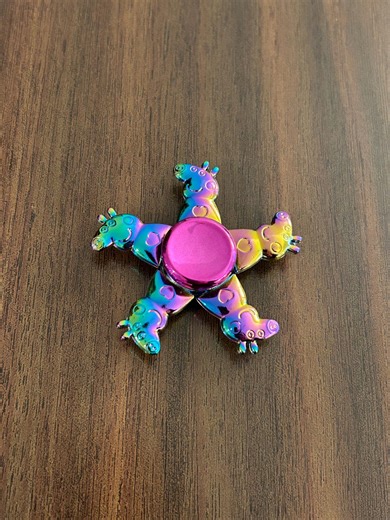 Rainbow Whimsical Pig Fidget Spinner, Iridescent Metal Cartoon Animal Kinetic Desk Toy, Storybook Character - Etsy