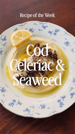 Pacific cod, celeriac puree, and seaweed butter #recipe #cooking #pnw