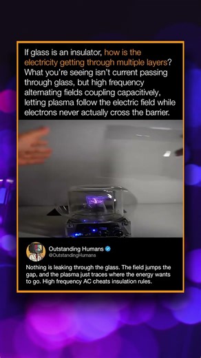 If glass is an insulator, how is the electricity getting through multiple layers?
