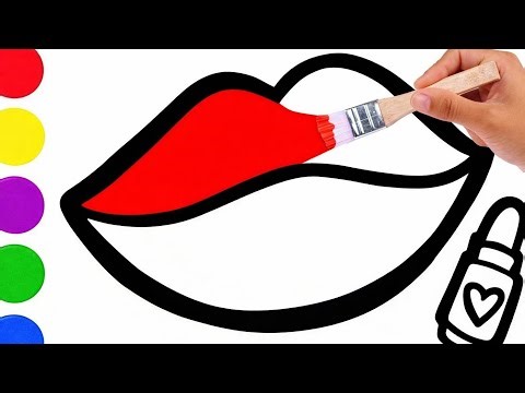 How To Draw Lips | Drawing Painting Coloring Step By Step With Acryclic Paint