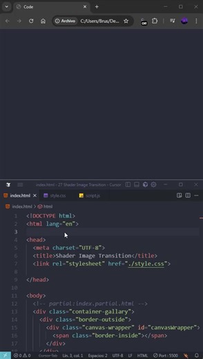 Shader Image Transition #programación #htmlcss #javascript #3danimation #desarrolloweb #effect #carrousel #websites | Brus R. Espinal