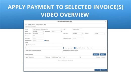 Billing & Invoicing - Applying Payment Video with Slide