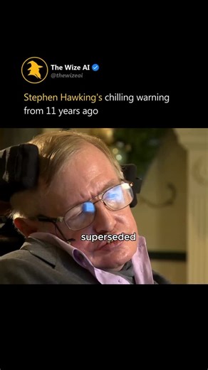 Artificial Intelligence l Business on Instagram: "Follow @thewizeai to stay ahead w/ AI This might be the most chilling AI warning that aged like fine wine. Stephen Hawking said something in this interview that literally gives me goosebumps now: once humans develop full artificial intelligence, it will redesign itself at an ever increasing rate, and humans limited by slow biological evolution couldn’t compete and would be superseded. Here’s what hit me though: he said this years ago, back when m