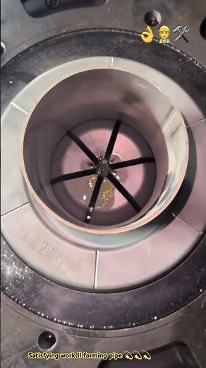 Metal pipe forming in process 🛠️