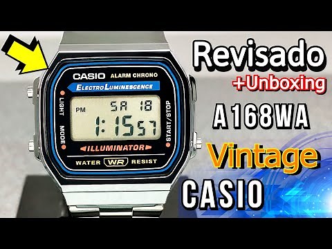 Unboxing y revisado del Casio a168wa Reloj digital de la colección vintage con diseño retro (Unisex)