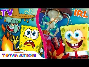 The Sea Bear Attacks Squidward, SpongeBob & Patrick IRL! | SpongeBob Toys | Toymation