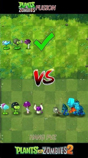 PVZ FUSION VS PVZ 2 - 4 Plants Team Vs Zombie Team - p308 - What Team will win ? #plantsvszombies