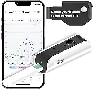 Inito Fertility Monitor & Hormone Tracker for Women | Estrogen, LH, PdG (urine metabolite of progesterone), FSH | Track and Confirm Ovulation | Includes 15 Strips (Compatible with iPhone Xs/11 ProMax)