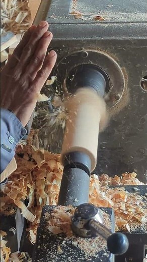 Turning Wooden Rolling Pin on Custom Build Lathe | Manufacturing Movements #shorts