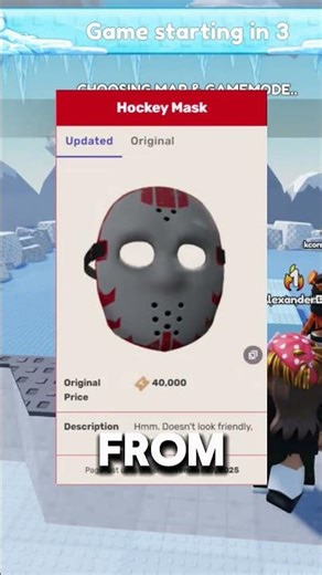 Roblox changed the Hockey Mask…