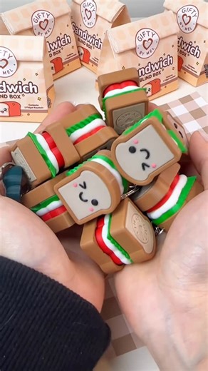 Mel on Instagram: "The MINI AVOCADOS 😭 Honestly, this one is prob my least favorite of the set, but also the most popular in the set? 🤔 Peeps seem to really love the mini avocado charms. These avo charms have been a headache to make so I might be a lil jaded, but I will admit the miniature-ness of it does make it SUPER adorable 😭 #avocado #miniature #fidget #blindbox #sandwich"