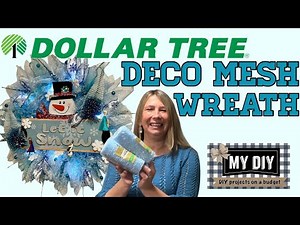 DOLLAR TREE DECO MESH WREATH DIY | WINTER WREATH TUTORIAL | FROZEN!