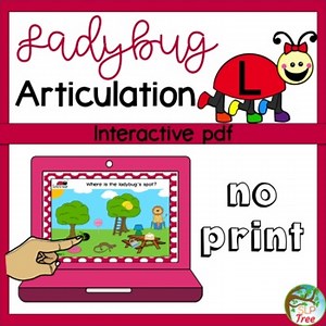 No Print Ladybug Articulation L Speech Therapy Interactive pdf