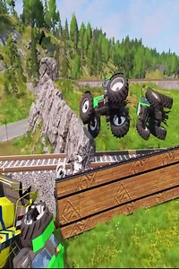 763K views · 7.7K reactions | Double Flatbed Trailer Truck vs Speedbumps Train vs Cars Tractor vs Train Beamng.Drive 09 | Mr.Heang Gaming | Facebook