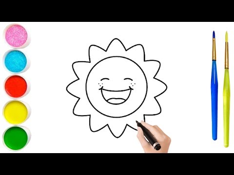 How To Draw Sun ☀️ , Drawing For Kids, Sun Drawing & Coloring Pages, Drawing Drawing