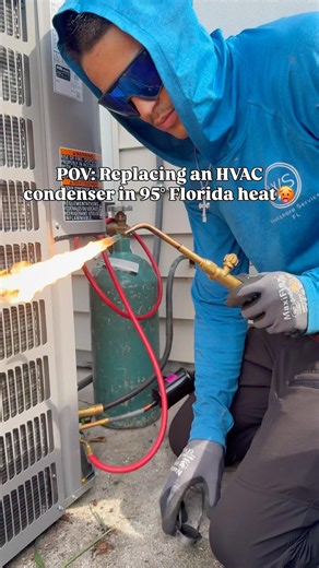 FULL HVAC CONDENSER INSTALL🔥 | #hvac #hvactechnician #hvaclife #bluecollar #viral
